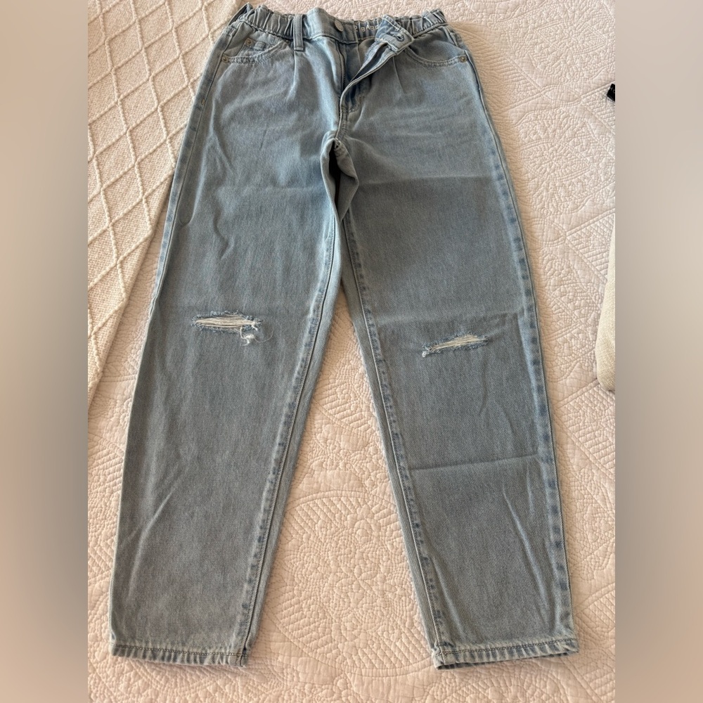 GAP Kids Light Gray Distressed Jeans